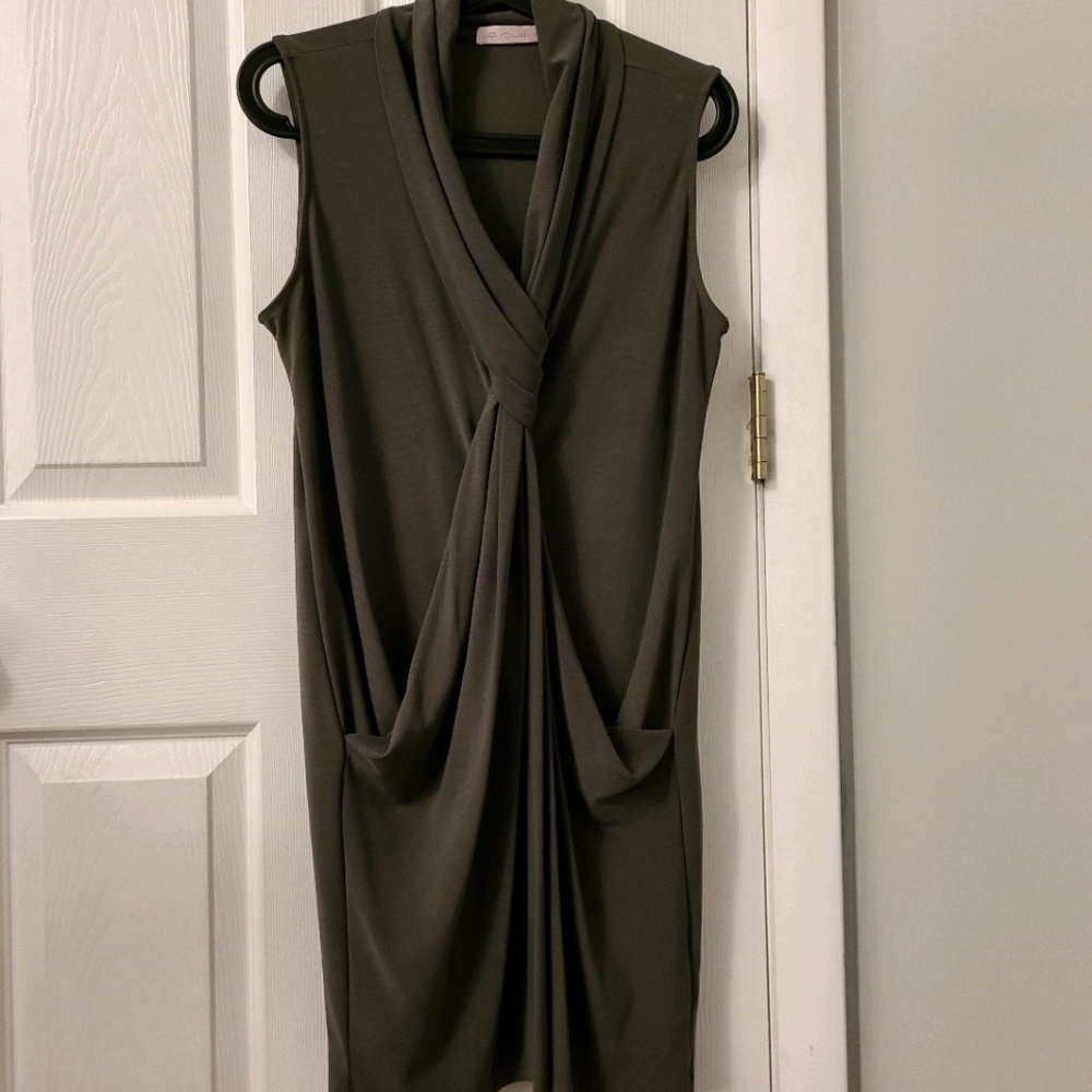 Grey Green Mini Dress